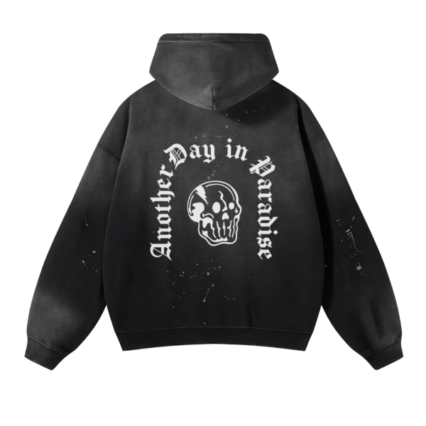 Vintage Wash Frayed Fleece Hoodie - 360 GSM