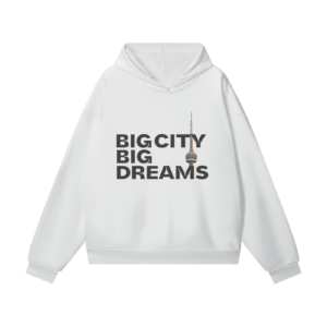 Oversize Heavyweight Hidden Pocket Fleece Hoodie - 460 GSM Big City Big Dreams